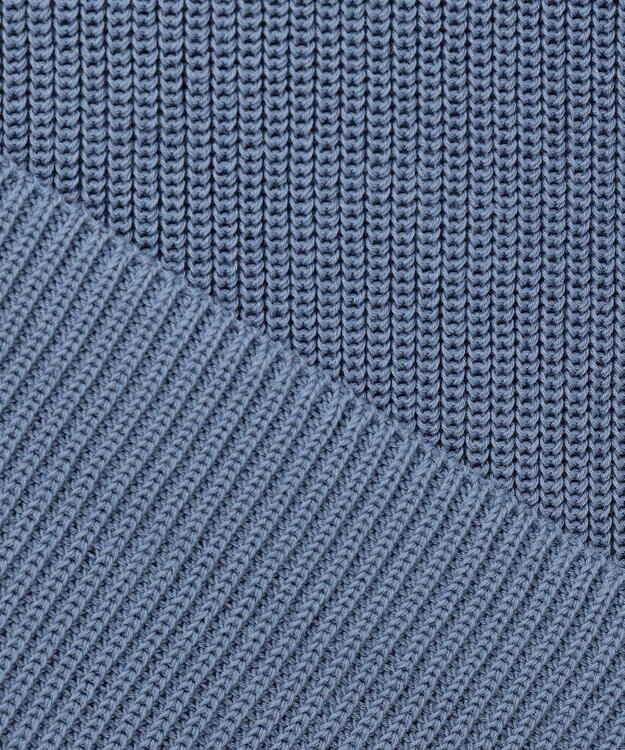 J.PRESS LADIES 【洗える】 ガスコットンアウター キーネック カーディガン ダルブルー系