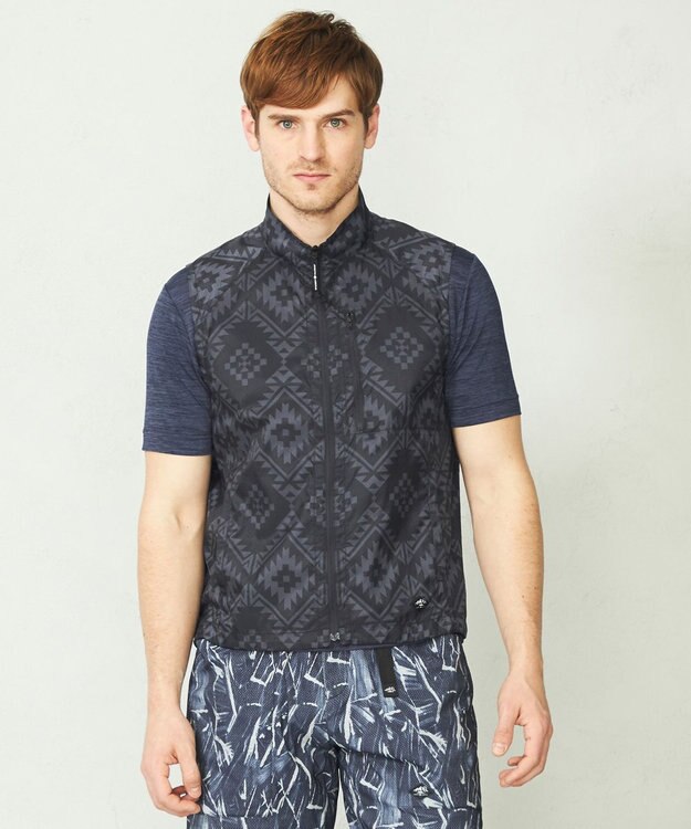 JOSEPH ABBOUD MOUNTAIN 【UNISEX】ポケッタブル ネイティブモチーベスト ネイビー系7