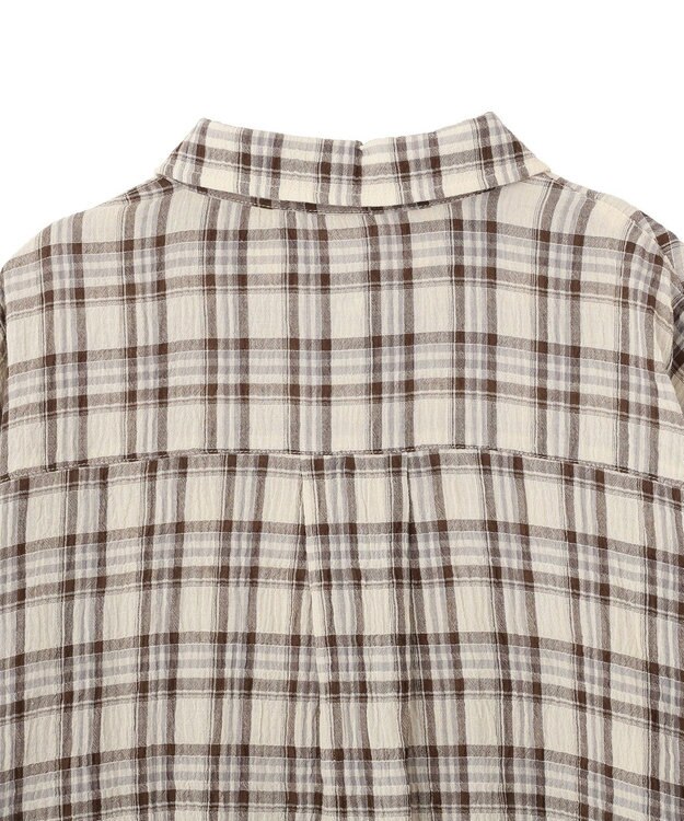Green Parks スカーフ付チェックシャツ White