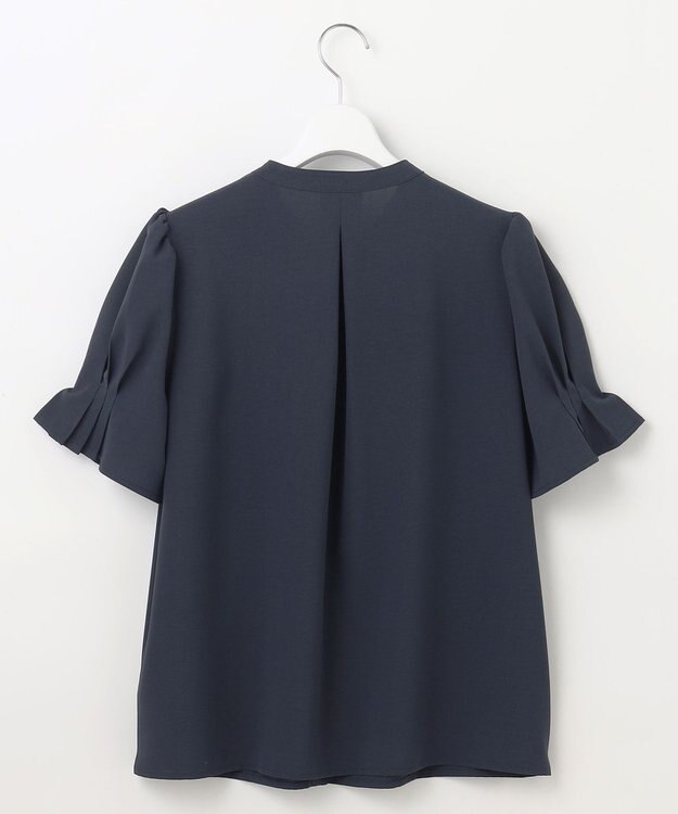 Feroux 【洗える】リボンスキッパー ブラウス ネイビー系