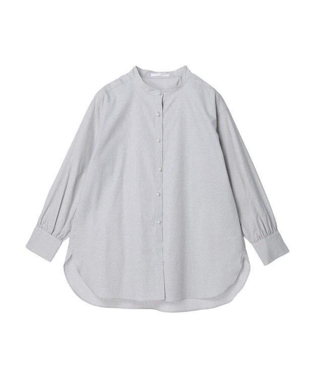 Green Parks パール釦ストライプシャツ Stripe Black