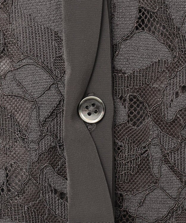 自由区 S 【洗える】フルールコードレース ブラウス スレート