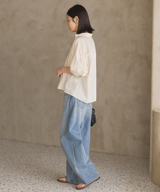 AMERICAN HOLIC 【先行予約】【WEB限定】ギャザーリボンスリーブ半袖シャツ Off White