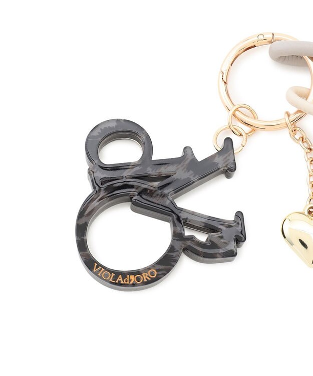 23区 VIOLAd'ORO ロゴアクリル タッセル付き バッグチャーム ブルー系