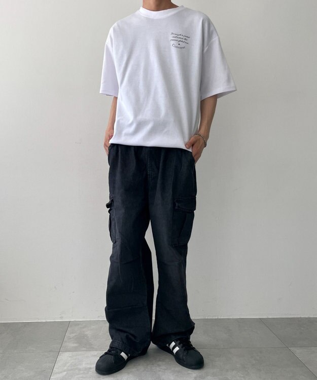 WEGO 【速乾】CONVERSEフォトプリントドロストＴ ホワイト