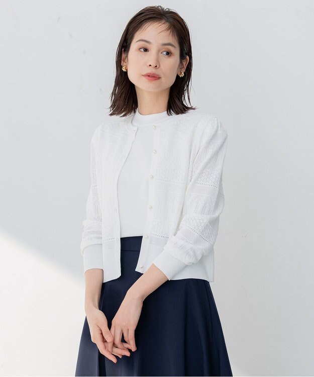 組曲 【2SET・WEB限定】編地ニット ツインセット アイボリー系