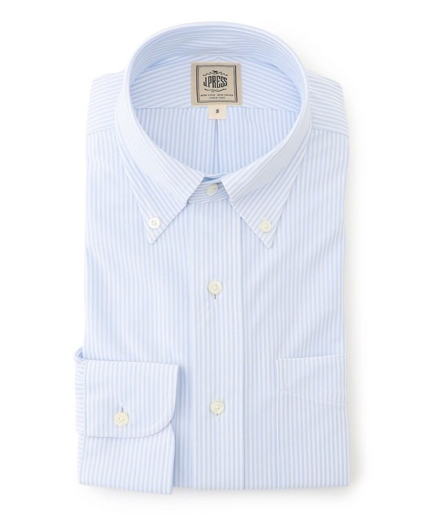 J.PRESS MEN 【接触冷感 / 吸水速乾 / UVカット / 高通気性】【SMART TECH】 ロンドンストライプ ジャージーシャツ サックスブルー系1