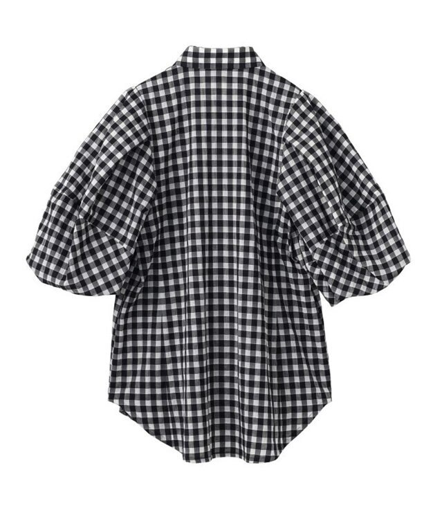 FORFORMO Tuck Puff Sleeve Shirt タックパフスリーブシャツ チェックブラック