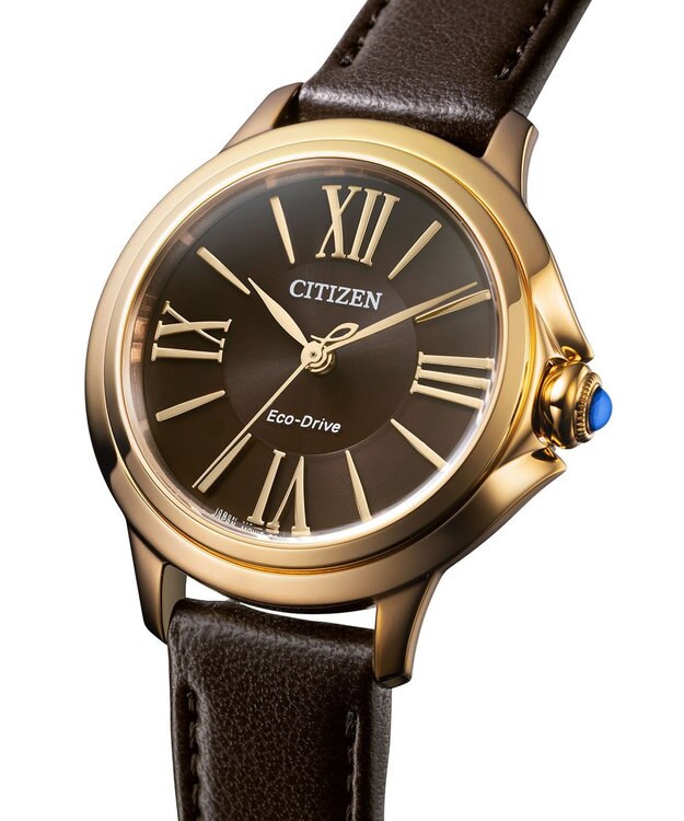CITIZEN 【電池交換不要 光発電エコ・ドライブ】、包み込むような 曲線とボリューム感が魅力の高級感ある腕時計 ウォームゴールド