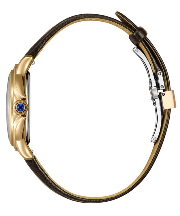 CITIZEN 【電池交換不要 光発電エコ・ドライブ】、包み込むような 曲線とボリューム感が魅力の高級感ある腕時計 ウォームゴールド