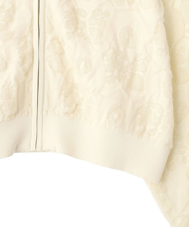 YECCA VECCA フクレジャガードニットブルゾン Ivory