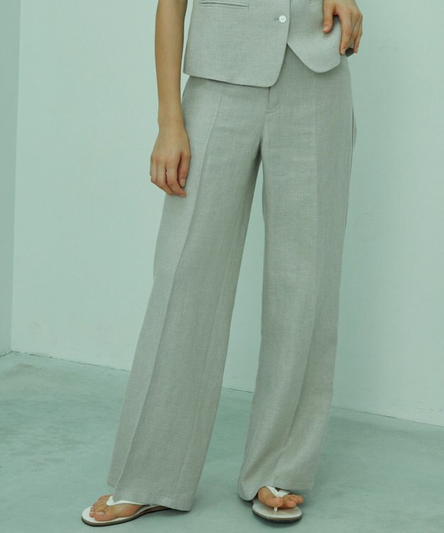 BEIGE， BURDOCK / ワイドパンツ Flax