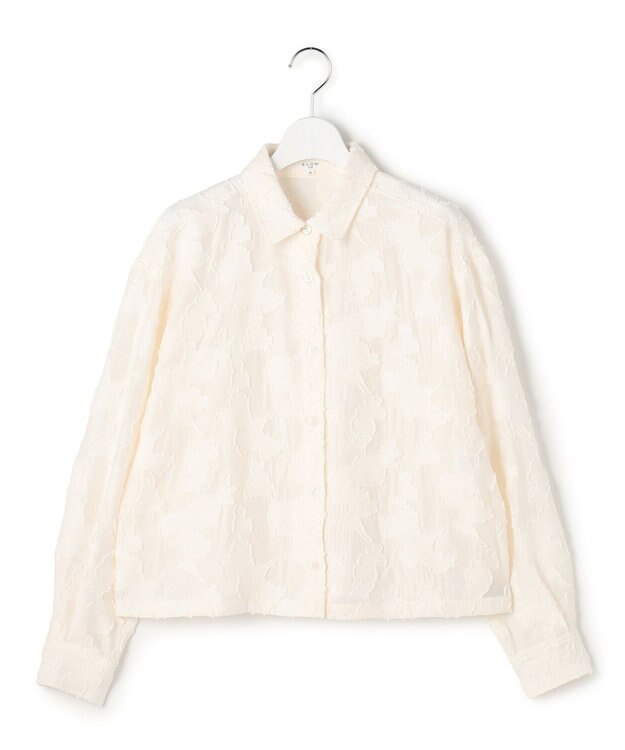23区 L 【SLOW/一部店舗限定】カットジャカード シャツ アイボリー系