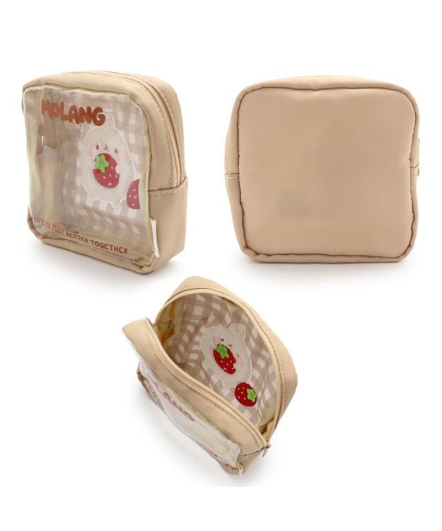 Mother garden 【2/15(日)で販売終了】 マザーガーデン MOLANG モラン スクエアポーチ 《 桃色 / 茶色 》 単品 茶色