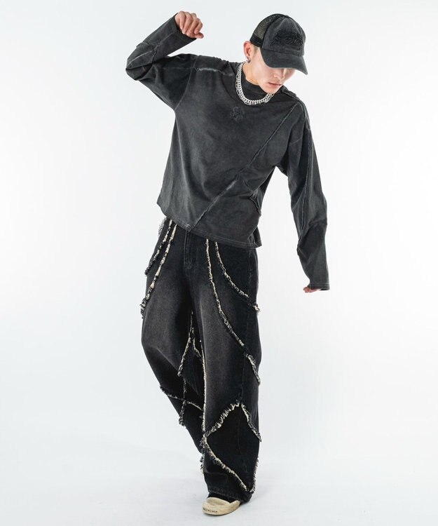 WEGO 【ユニセックス着用ITEM】コールドダイスウィッチングT（LS） ブラックその他