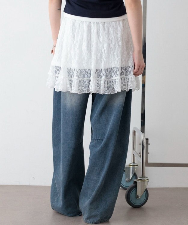 WEGO レースフリルスカート ホワイト