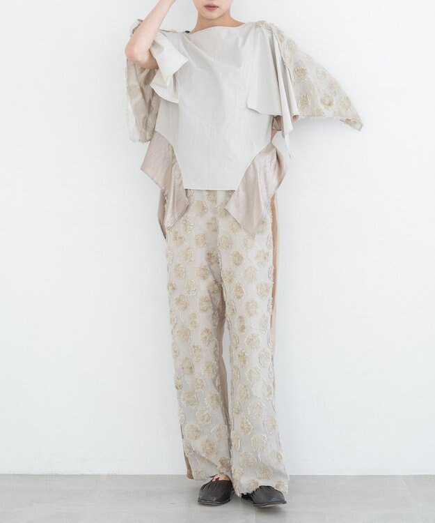 COQ SEA DOT ジャガードサイドラインパンツ オフホワイト