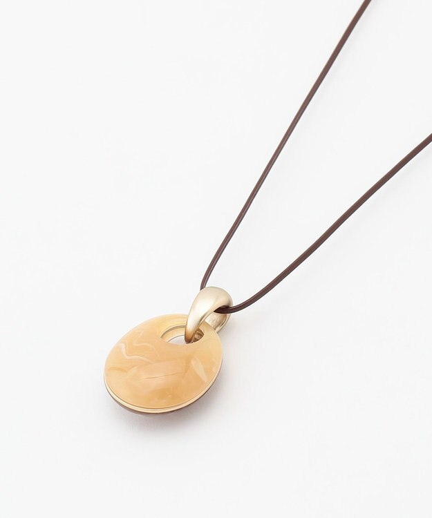 J.PRESS LADIES 【リバーシブル】マーブル ネックレス ブラウン×ベージュ系