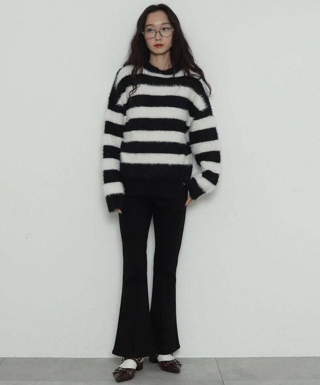 WEGO ストレッチフレアデニムパンツ ブラックその他