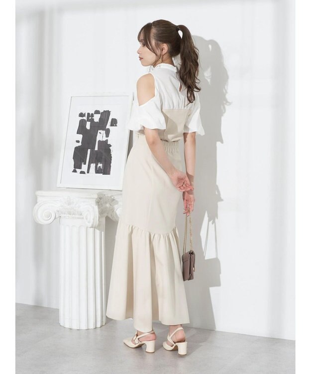 earth music&ecology オープンショルダードッキングプルオーバー Ivory