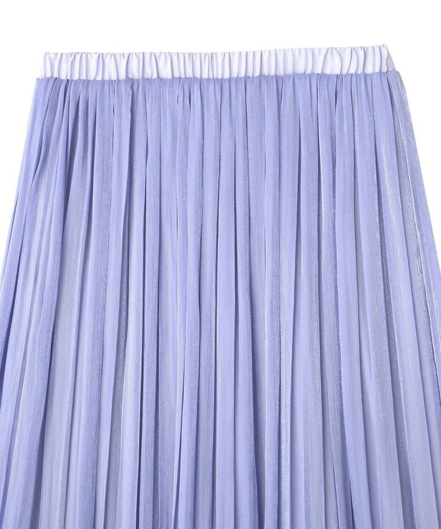 YECCA VECCA シャイニーサテンプリーツスカート Blue