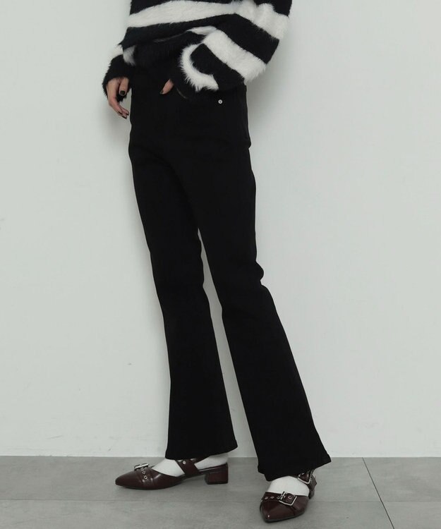 WEGO ストレッチフレアデニムパンツ ブラックその他