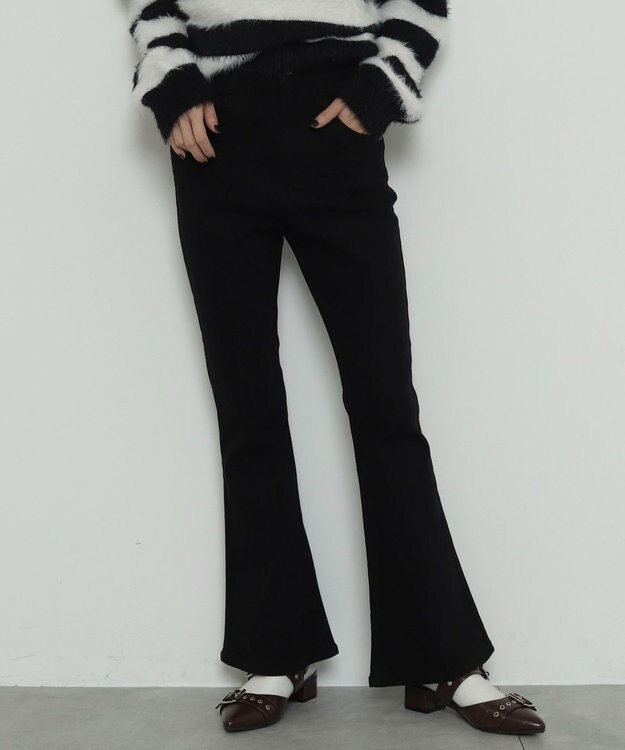 WEGO ストレッチフレアデニムパンツ ブラックその他