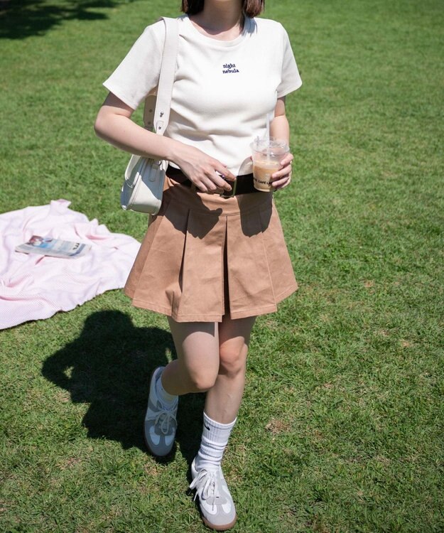 WEGO ワンポイントデザインリブT オフホワイト