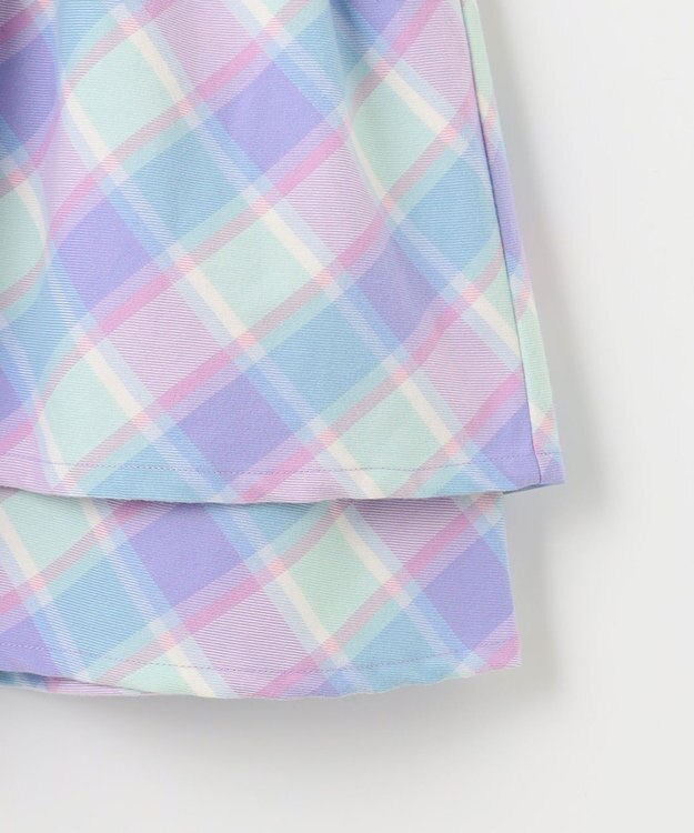 ANY KIDS シャギーチェックスカート ラベンダー系