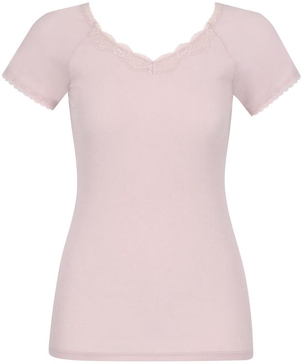 Wing インナー 綿100％(身生地部) 【綿100％ シャリ感タイプ】 3分袖 半袖 春 夏 EL6364 ウイング／ワコール ピンク