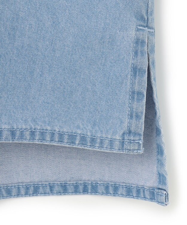 23区 【洗える】23区DENIM ライトダンガリー スキッパー ブラウス スカイブルー