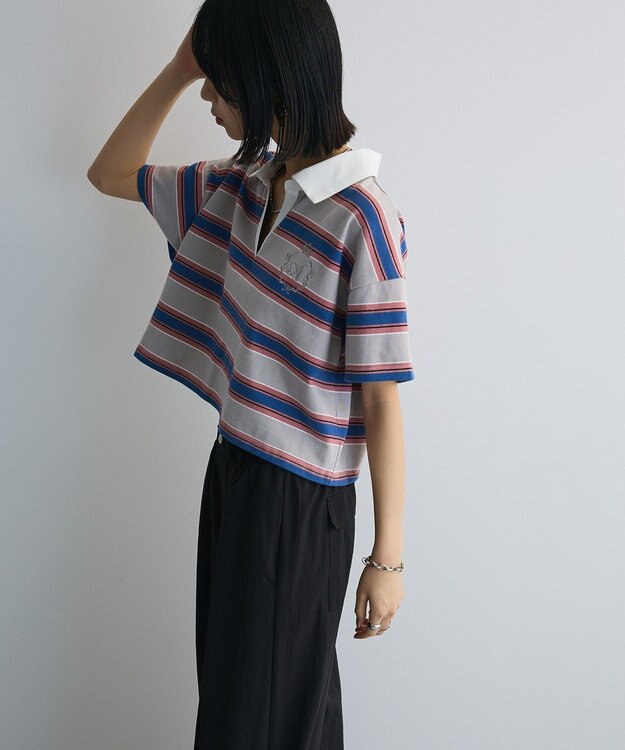 Green Parks エムブレム刺繍ショートボーダーカットソー Gray