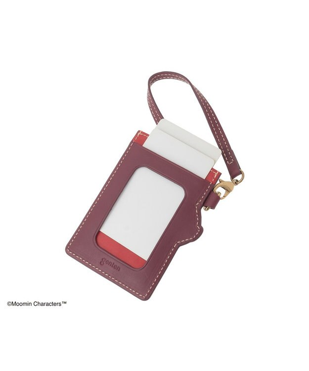 genten MOOMIN collection はみ出しパスケース「リトルミイ」 ワイン