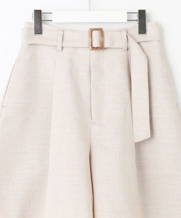 Feroux 【洗える】ベルテッドショート パンツ ベージュ系