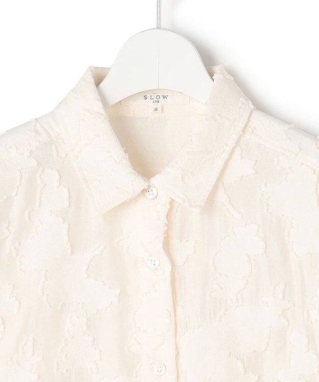 23区 L 【SLOW/一部店舗限定】カットジャカード シャツ アイボリー系