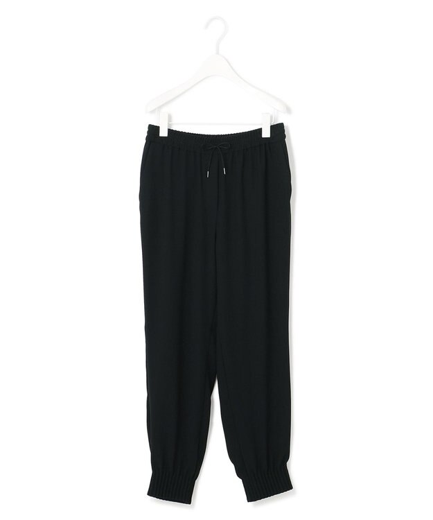 ICB 【WEB限定カラーあり・洗える】ライトダブルクロス ジョガーパンツ ブラック系