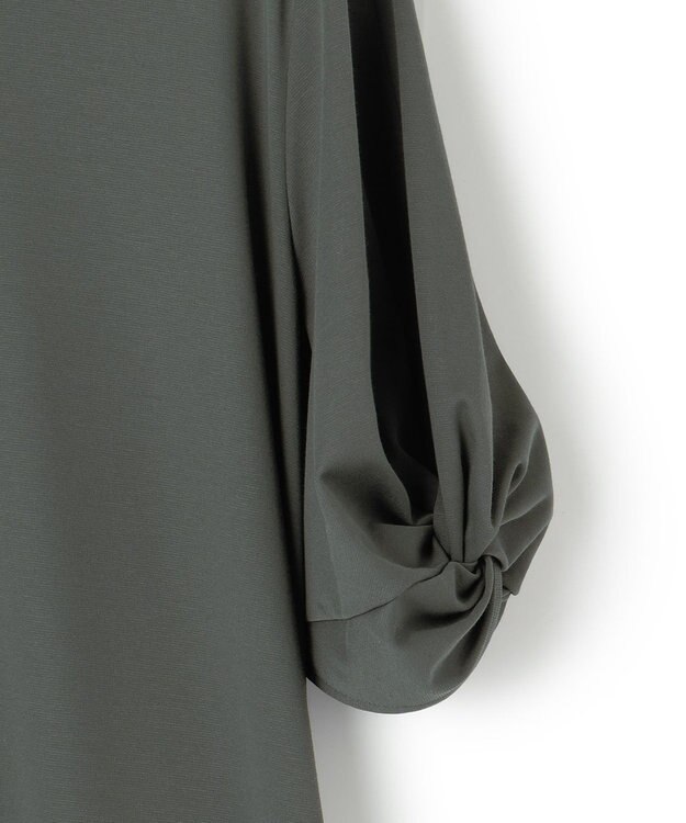 23区 L 【洗える】ライトスムース Aライン ワンピース カーキ系