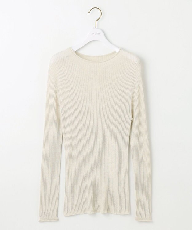 ANY SIS 【洗える】ラメシアーリブ ニット アイボリー