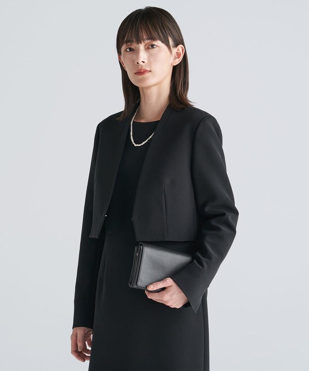 ICB 【洗える・ブラックフォーマル】 TaPeダブルクロス ショートジャケット ブラック系