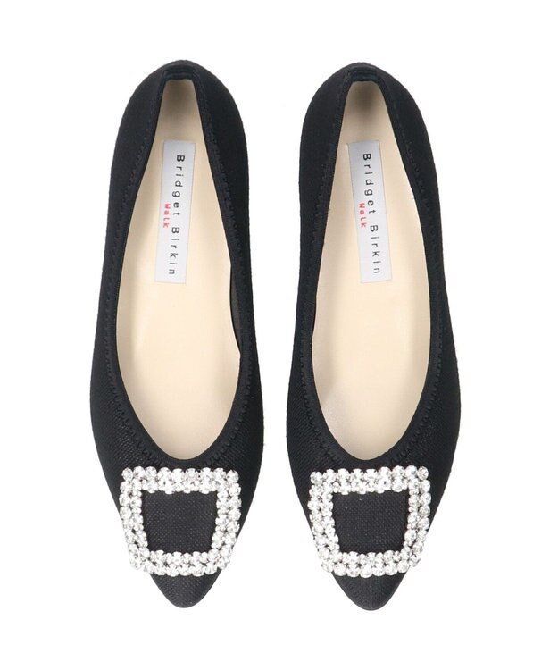 Bridget Birkin ＜2E＞【Bridget Birkin Walk】ビジューモチーフポインテッドパンプス ブラック雑材