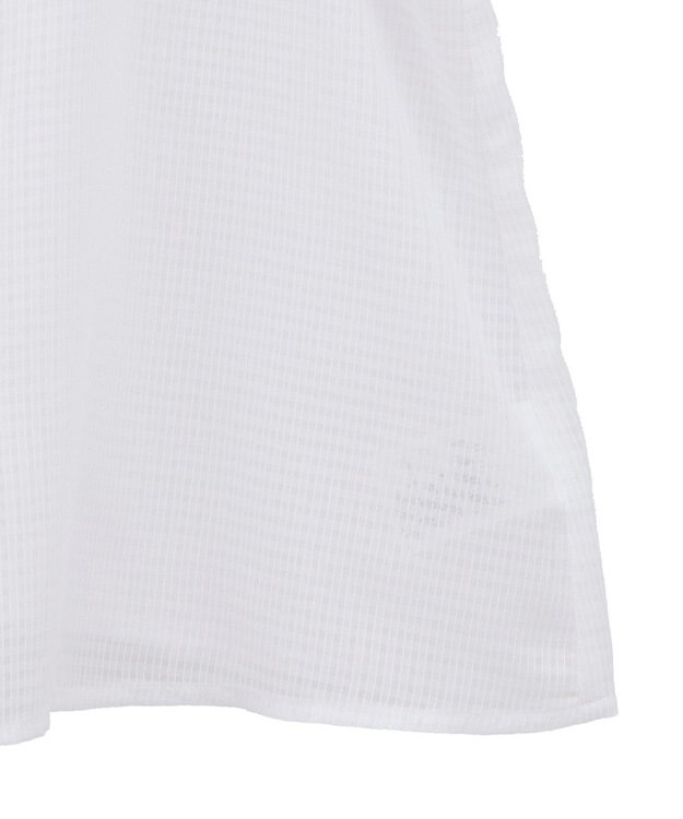 earth music&ecology ミニチェックバルーンスリーブブラウス Off White