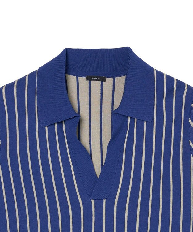 JOSEPH 【洗える】ジオメトリックジャガード　ニットトップス Cobalt / Affogato