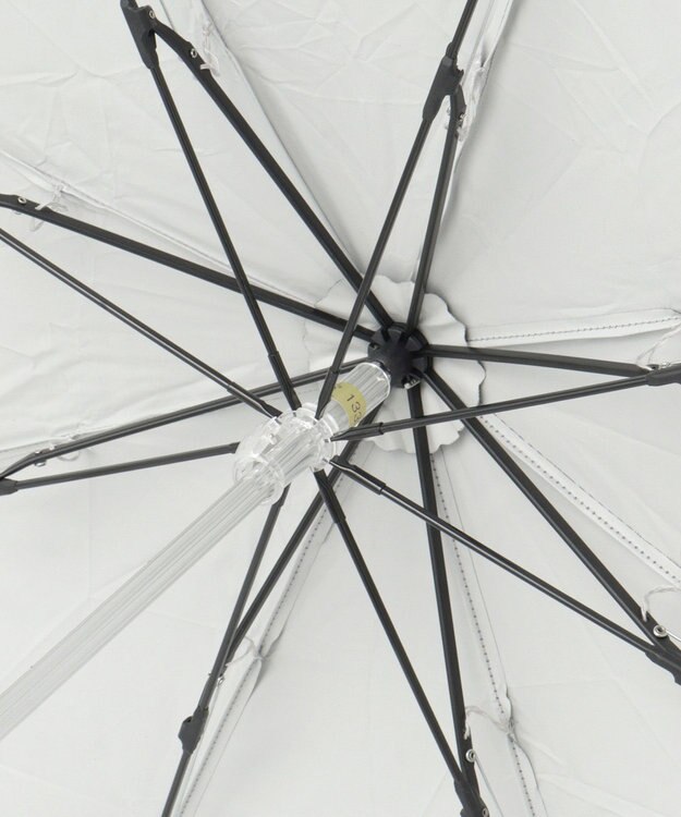 MOONBAT ランバン オン ブルー 晴雨兼用日傘 折りたたみ傘 切り継ぎビジューリボン 遮光 遮熱 UV グレー（グレンチェック）