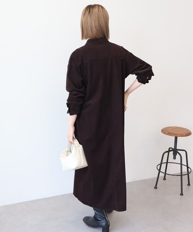 AMERICAN HOLIC コーデュロイシャツワンピース Brown