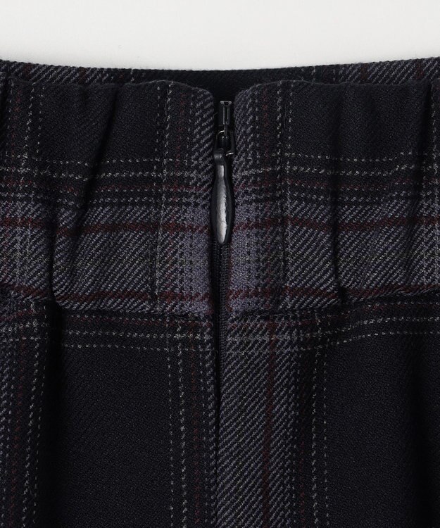 ANY SIS L ビューティサーモ2WAYストレッチチェック スカート ネイビータータン