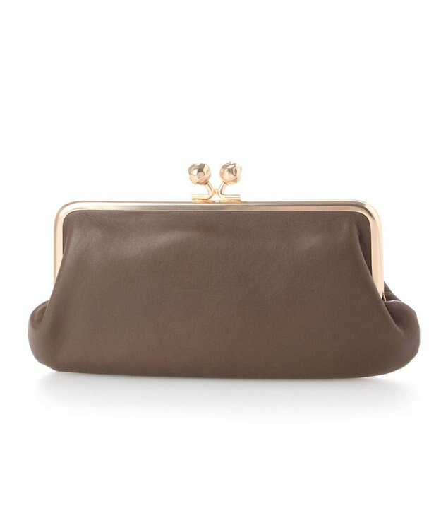 UNBILLION perche フラグメントケース付きアンティーク調ガマグチ長財布 グレー