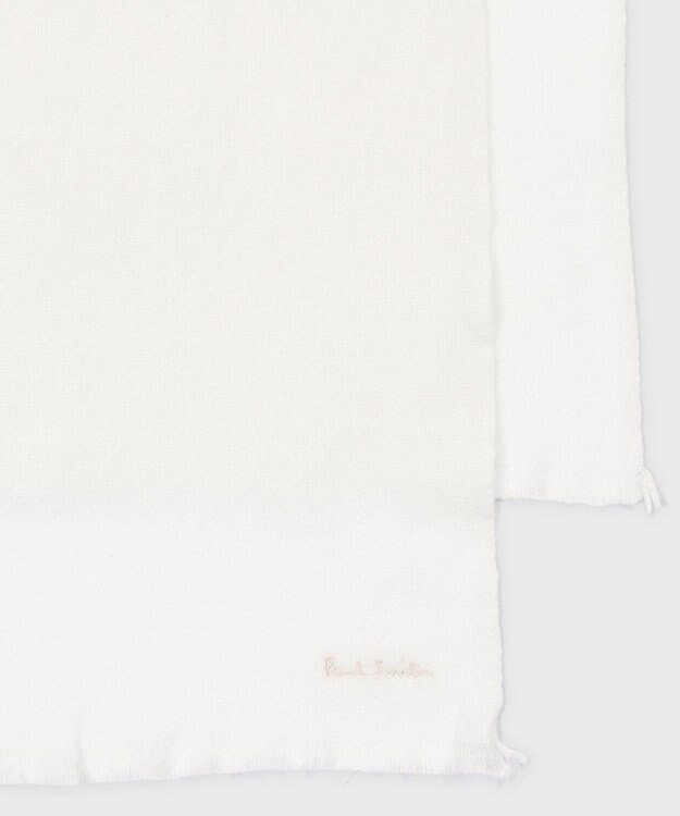 Paul Smith ダブルフェイス カシミヤ ドビー スカーフ オフホワイト