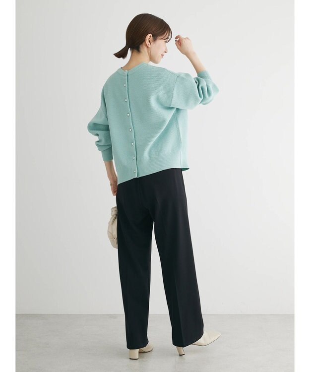 Green Parks ２ｗａｙ　パール釦ニットプルオーバー Sax