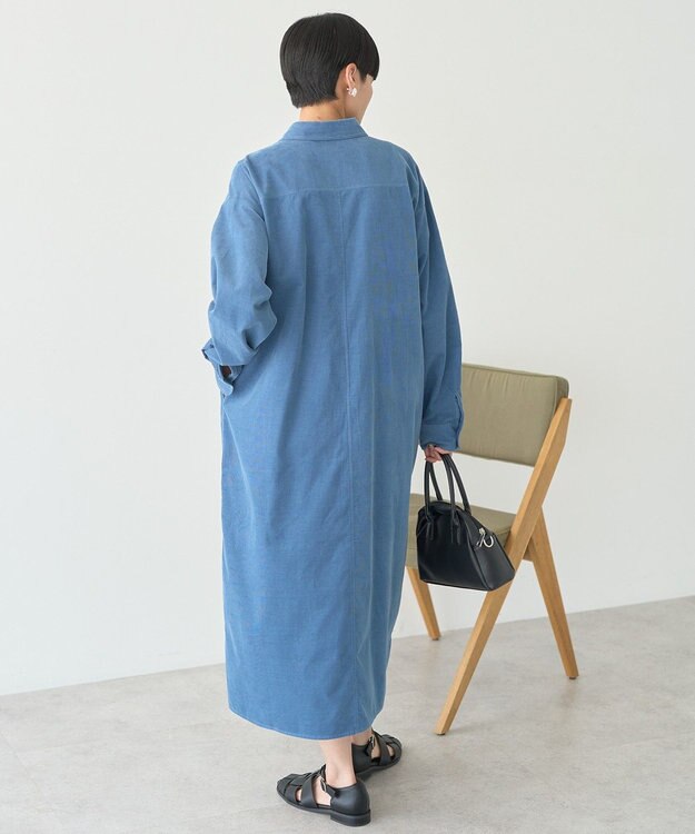 AMERICAN HOLIC コーデュロイシャツワンピース Blue