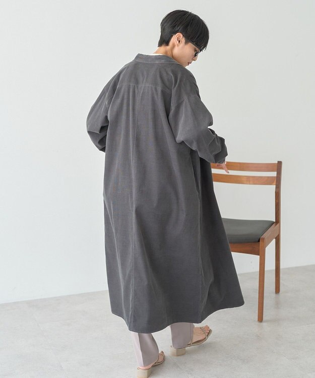 AMERICAN HOLIC コーデュロイシャツワンピース Charcoal Gray